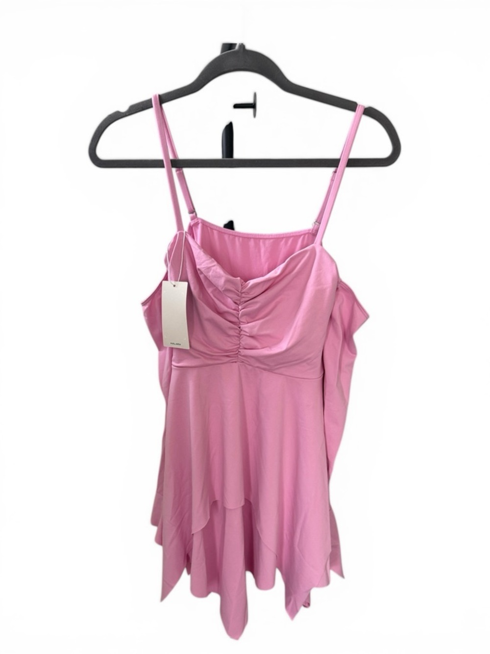 Halara Ruched Halter Mini Dress Color Pink - Picture 4 of 5
